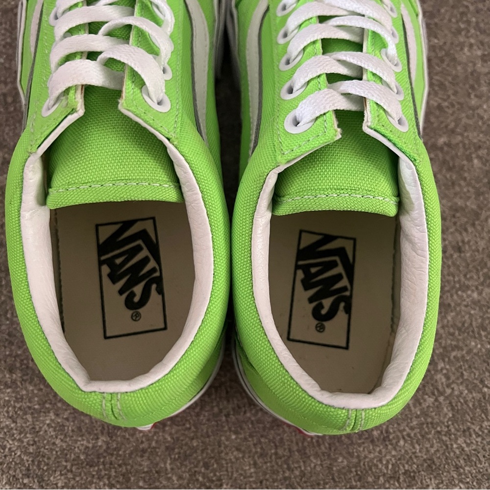Vans Old Skool Neon Lime Green Sneakers Skate Shoes Festival Streetwear Size 7 - Picture 9 of 11